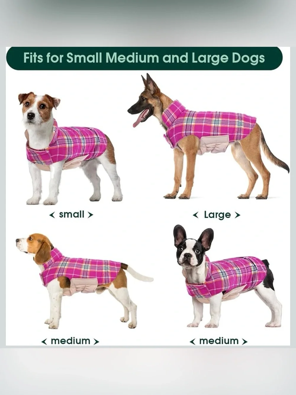 Kuoser Waterproof Dog Coat, Reversible Dog Jacket For Medium Dogs. 2457/bb12-1